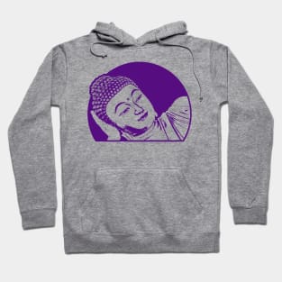 Reclining Buddha Art Dark Purple Color Hoodie